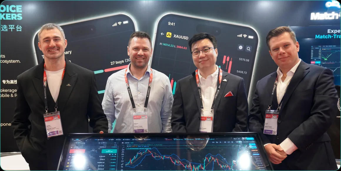 Match-Trader sales team at an industry expo